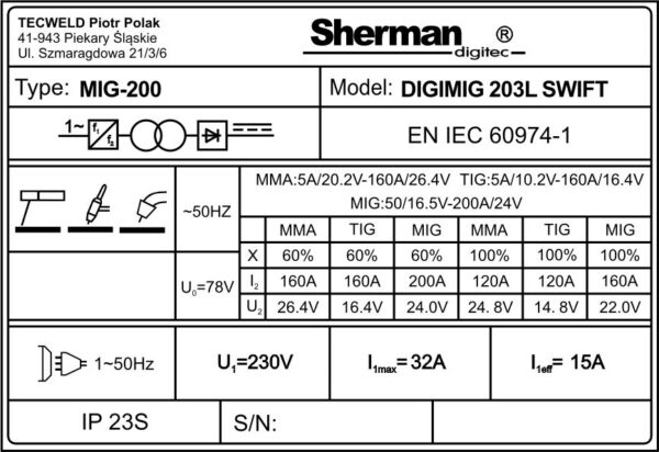 DIGIMIG 203L SWIFT synergisch inverterlasapparaat - Weldingshop