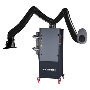 Mobile welding fume extraction 1.1 kW jet pulse with 2 extraction arms