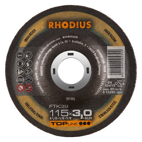 Rhodius FTK38 Doorslijpschijf conventioneel - Weldingshop