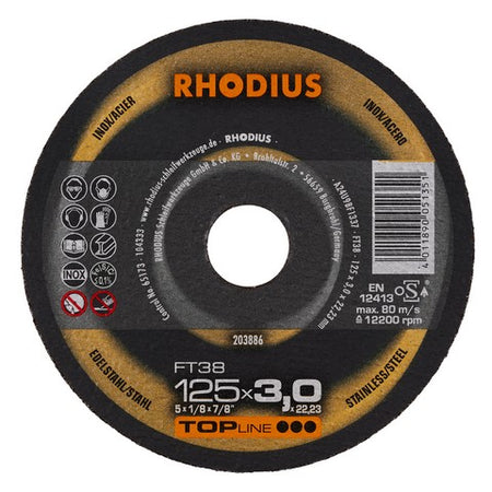 Rhodius FT38 Doorslijpschijf conventioneel - Weldingshop