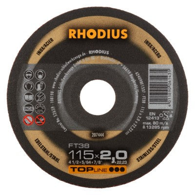 Rhodius FT38 Doorslijpschijf conventioneel - Weldingshop