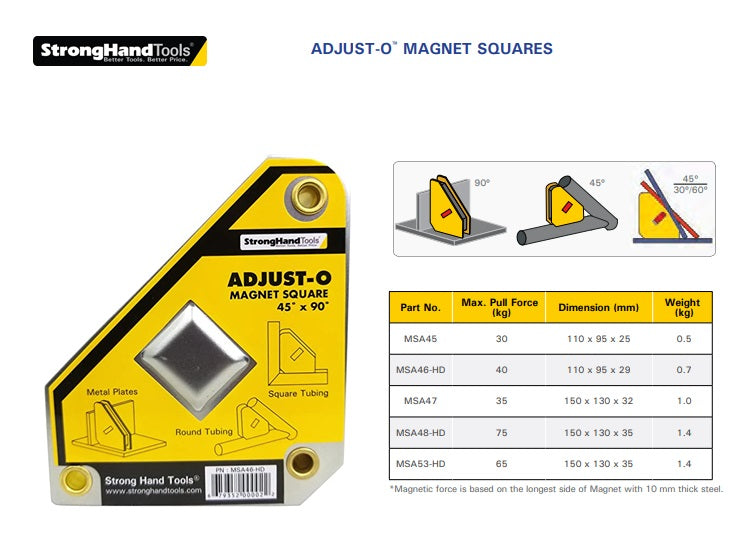 Stronghand Lasmagneet MSA45 schakelbare hoekmagneet. - Weldingshop
