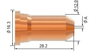 Snijtip voor plasmatoorts Jasic CUT80 met PT100 & toorts SCP120 - Weldingshop