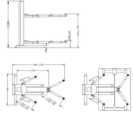 1 koloms hefbrug 2500kg Cascos - Weldingshop