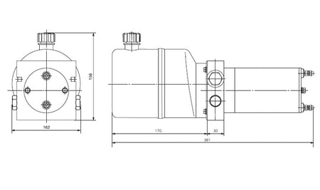 Hydraulische pomp twee richtingen 12V 0,8kW - Weldingshop