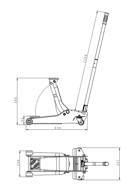 Garagekrik 3 ton laag model - Weldingshop