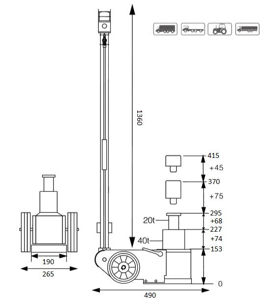 Luchtvloerkrik 40T - 20T - Weldingshop